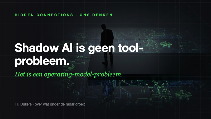 Shadow AI is geen tool-probleem. Het is een Operating Model probleem